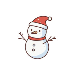 Fototapeta premium snowman stickers cartoon style