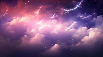 Fototapeta na wymiar Abstract starlight and pink and purple clouds