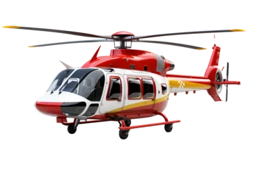 Tuinposter Helicopter-based Medical Rescue Isolated on transparent background. Generative Ai © AIstudio1