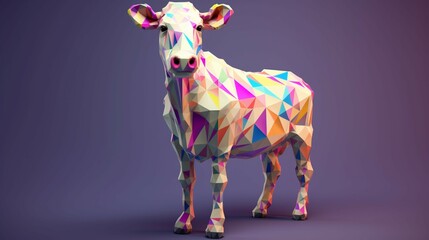 Australian cow geometric shape Ai Generative