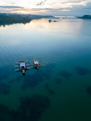 필리핀 보홀섬의 아름다운 노을과 다리