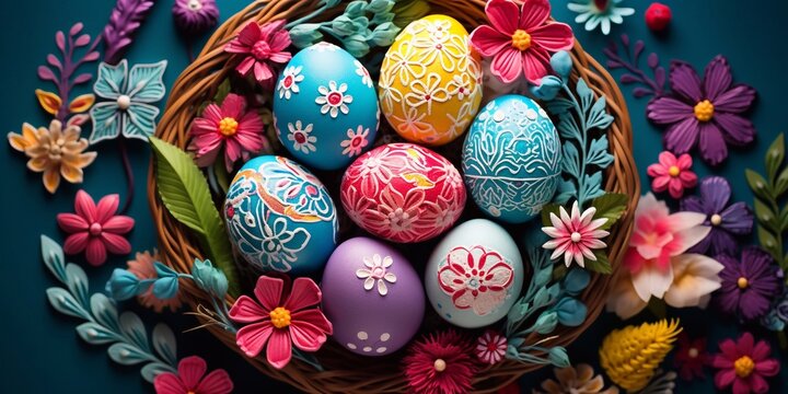Buntes Osternest, made by AI