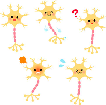 ニューロンのキャラクターのイラストセット