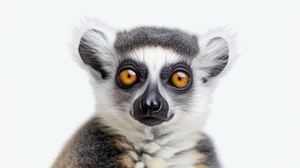 Obraz premium cute animal lemur looks with surprised eyes Ai Generative