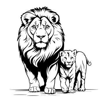 Father Lion And Cub