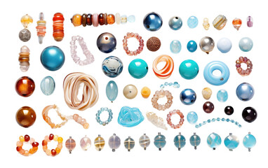 DIY Bead Jewelry Kit On Transparent Background