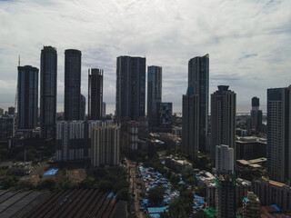 Mumbai, financial capital of India High-rise skyscraper skyline. Famous Indian City.