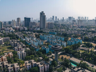 Mumbai, financial capital of India High-rise skyscraper skyline. Famous Indian City