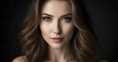 Fototapeta premium Hair salon portrait. Beautiful woman.