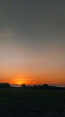 Sunset on the rice fields