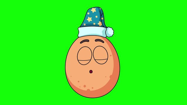 Sleeping egg cartoon, emoticon loop animation