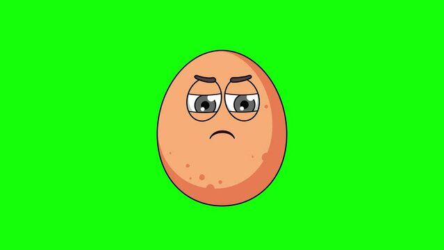 Angry emoticon of egg character, loop animation emoji