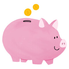Piggy bank hand drawn clipart