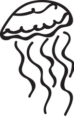 Jellyfish doodle vector illustration