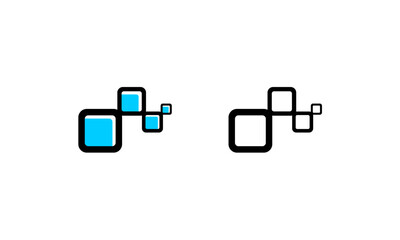 Abstract outline square digital icon logo