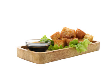 PNG,Fried tofu, isolated on white background