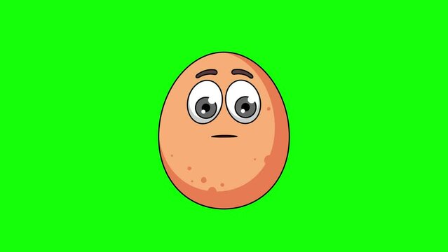 egg character with raised eyebrow, skeptic face