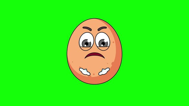 egg character with expression of irritation, anger, and contempt, face with Steam From Nose