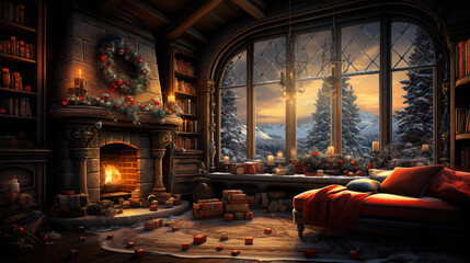 A cozy, festive Christmas scene
