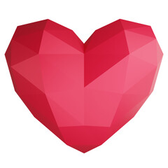 Heart pixel clipart flat design icon isolated on transparent background, 3D render Valentine concept