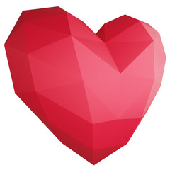 Heart pixel side view clipart flat design icon isolated on transparent background, 3D render Valentine concept