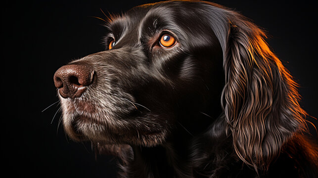 black dog portrait HD 8K wallpaper Stock Photographic Image 