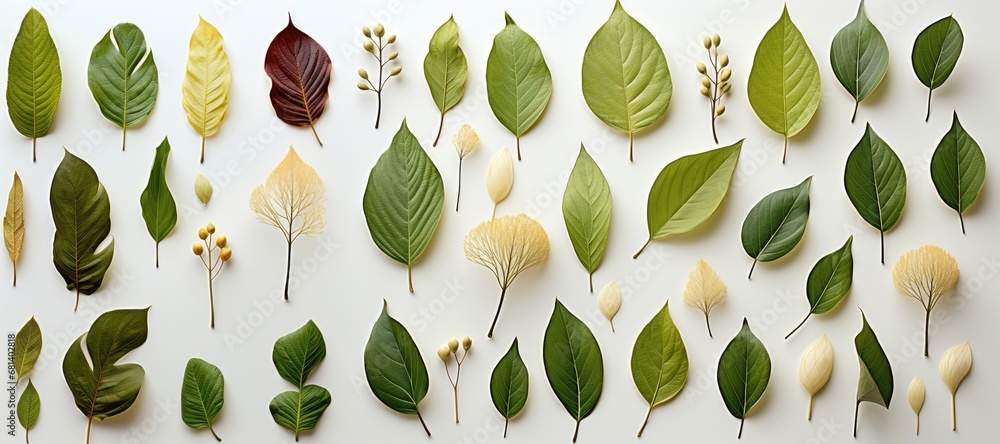 Wall mural in a wide-format composition, an abstract background is crafted with a harmoniously arranged collect