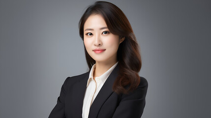 Asian business woman, beautiful, elegant and professional in office room background.