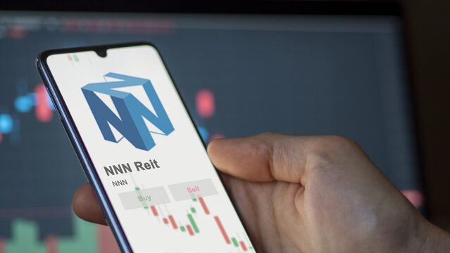 November 21st 2023. The trading page of NNN Reit on a stock exchange, a shareholder analyzing $NNN on a device.