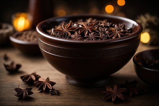 Star anise in the bowl