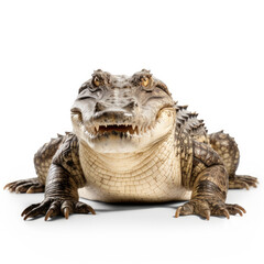 Fototapeta premium A Crocodile full shape realistic photo on white background