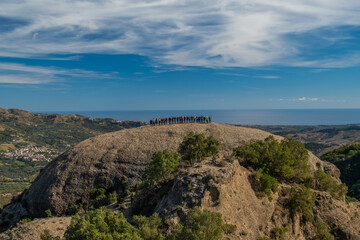 Fototapeta na wymiar Pietra Tonda, one of the largest rock formations in the Aspromonte national park.