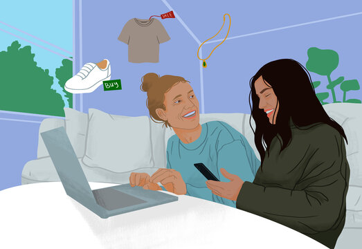 Online shopping, illustration