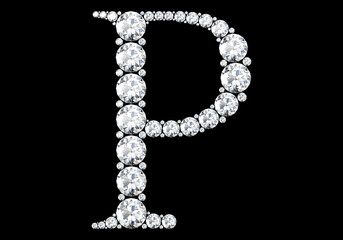 Diamond letters with gemstones (high resolution 3D image)