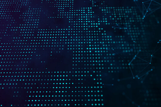 Creative digital dots wallpaper. Digital data concept. 3D Rendering.