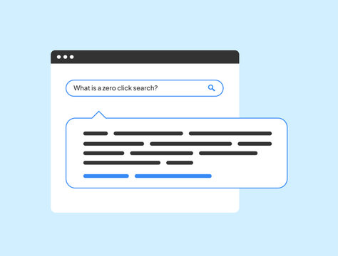 Zero Click Searches vector illustration. Get instant answers with search queries that display information directly on the search engine result page, without additional clicks