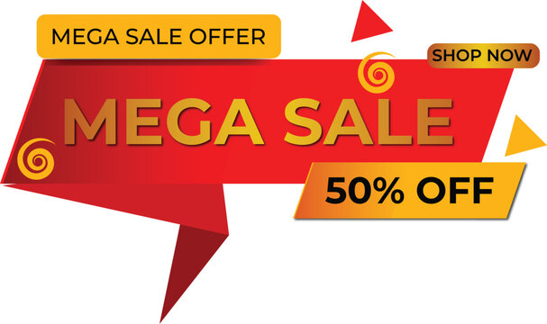 flash and maga Sale banner template design for web or social media, Sale and discount labels, sale banner template design, Special offer mega sale banner 