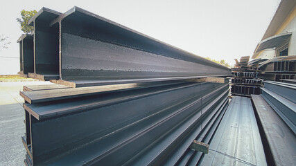 products of the plant for the production of metal structures. Welded I-beam and H-Beams.