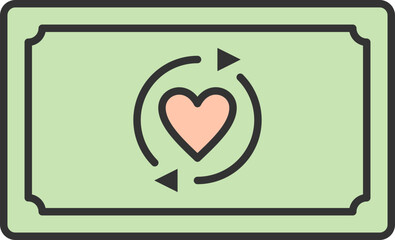 Money for charity icon