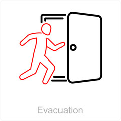 Evacuation and door icon concept