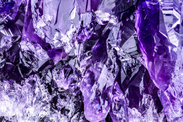 amethyst druse. macro detail texture background. close-up raw rough unpolished semi-precious...