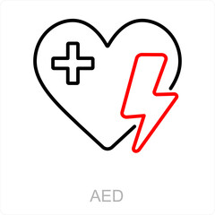 AED and trade icon concept