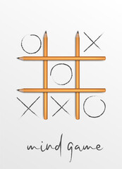 A set of simple pencils. Intellectual game. Vector illustration. Sketch for creativity.