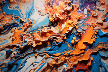 abstraction of liquid paints in blending flow mixing together