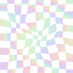 Distorted checkered checker chess  pattern hologram retro groovy y2k psychedelic checkerboard Funky hippie