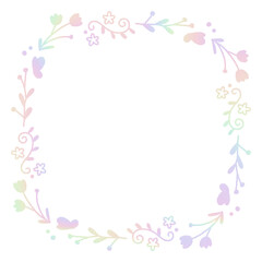 Circle floral flower cute minimal hologram y2k fairy border frame spring summer wedding day baby shower birthday decoration 