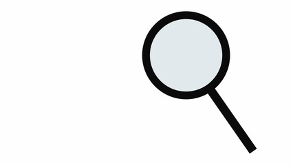 Black icon of magnifier on white color background.