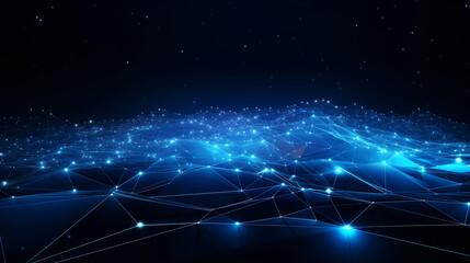 Fototapeta premium digital abstract blue background. Generative AI image.