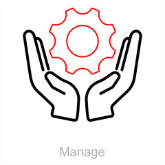 Manage and cloud management icon concept