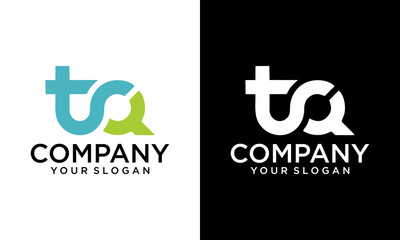 Abstract QT TQ letter simple style business logo design vector template.